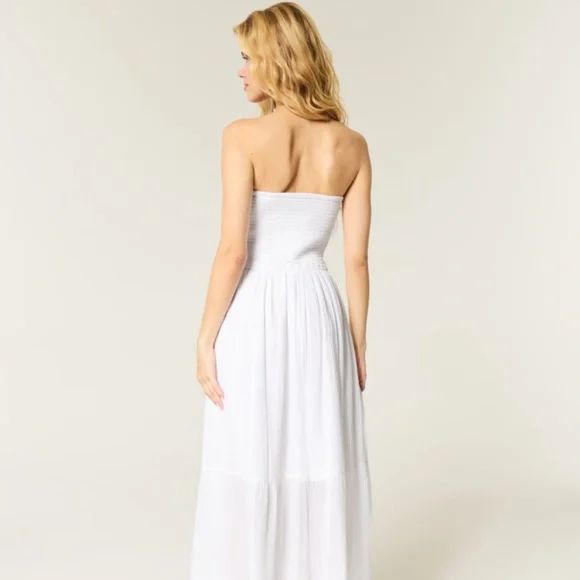 Hollister Strapless White Midi Dress - Picture 2 of 6